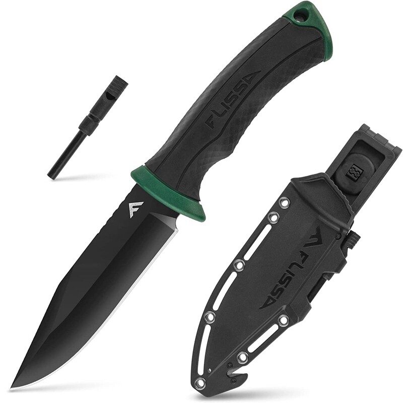 4-7/8" Survival Knife Fixed Blade Knife with Sheath Whistle Fire Starter