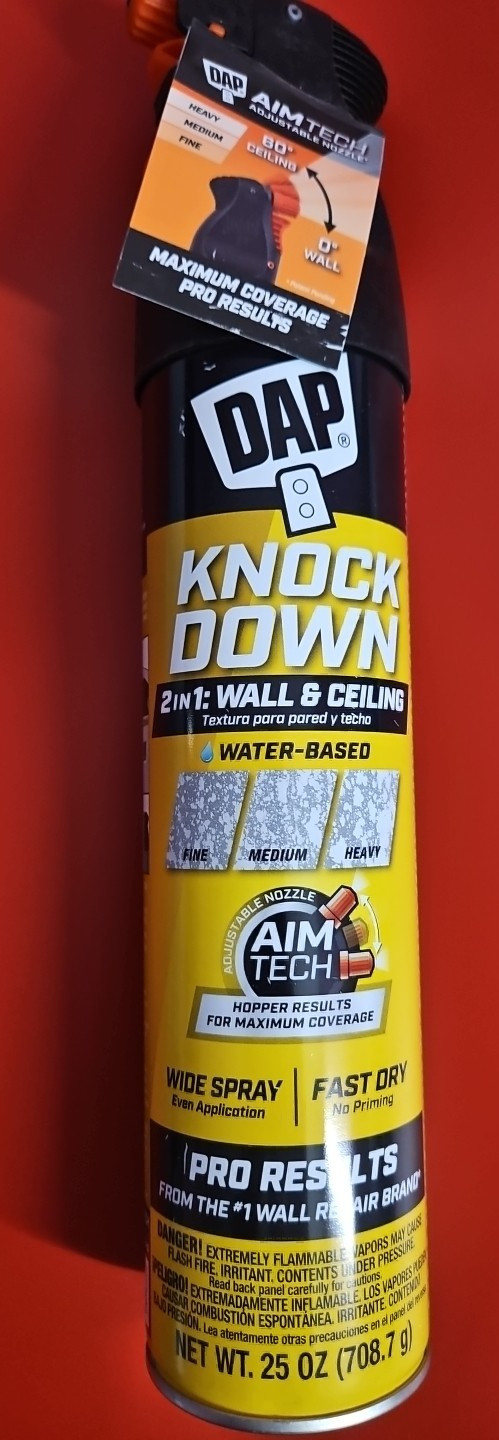 DAP Knockdown Water Based 2 in 1 Wall & Ceiling Texture Wide Spray - 25 Oz - NEW