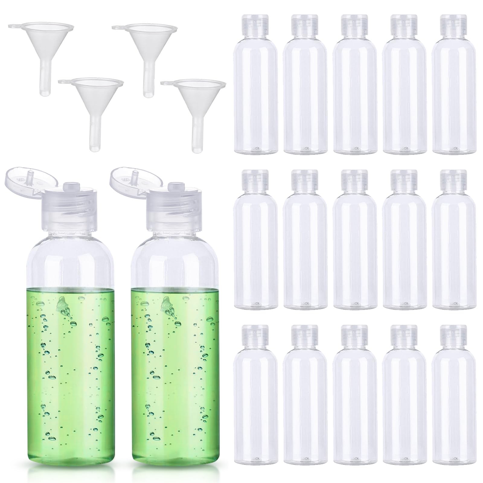 PSPIKXEG 10 Pack 3.4 OZ Clear Leak Proof Travel Bottles Transparent