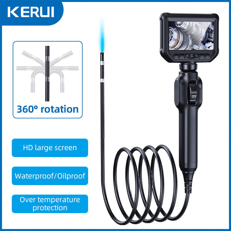 1M Snake Probe 360° Steering Borescope Handheld Waterproof Inspection Tool