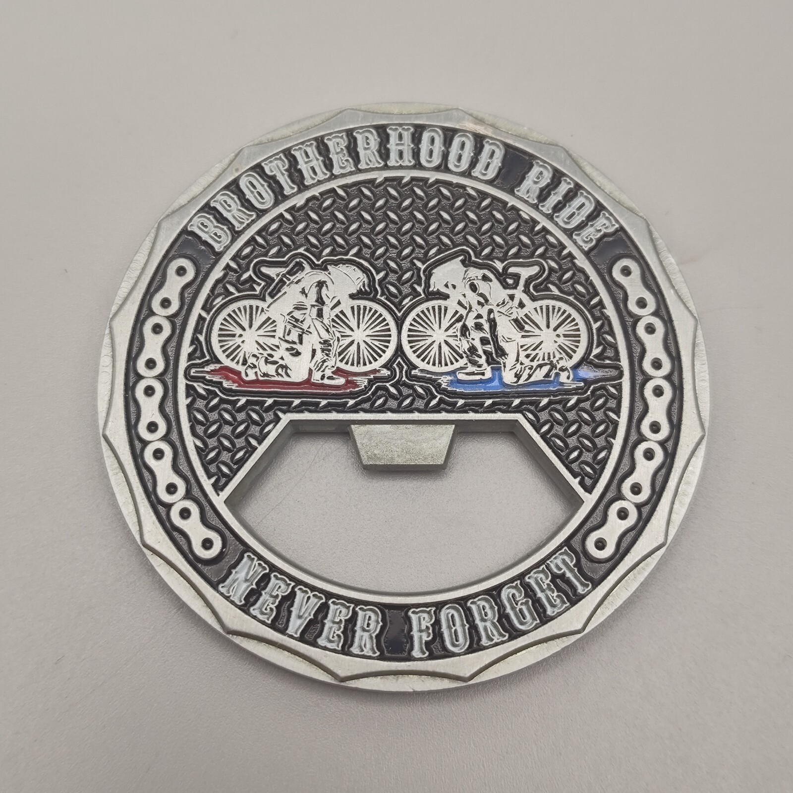 Brotherhood Ride Never Forget Cycling for Fallen Heroes Challenge Coin