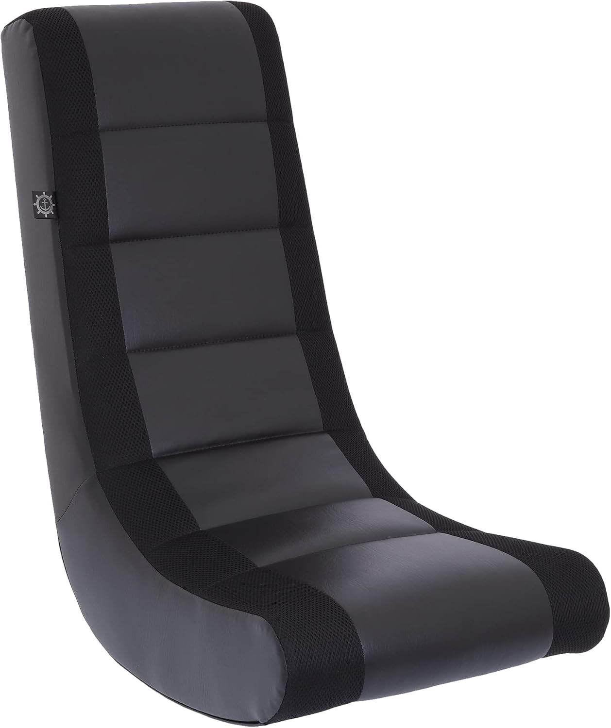 Classic Video Rocker Floor Gaming Chair, Kids and Teens, Racing Stripe PU Faux L