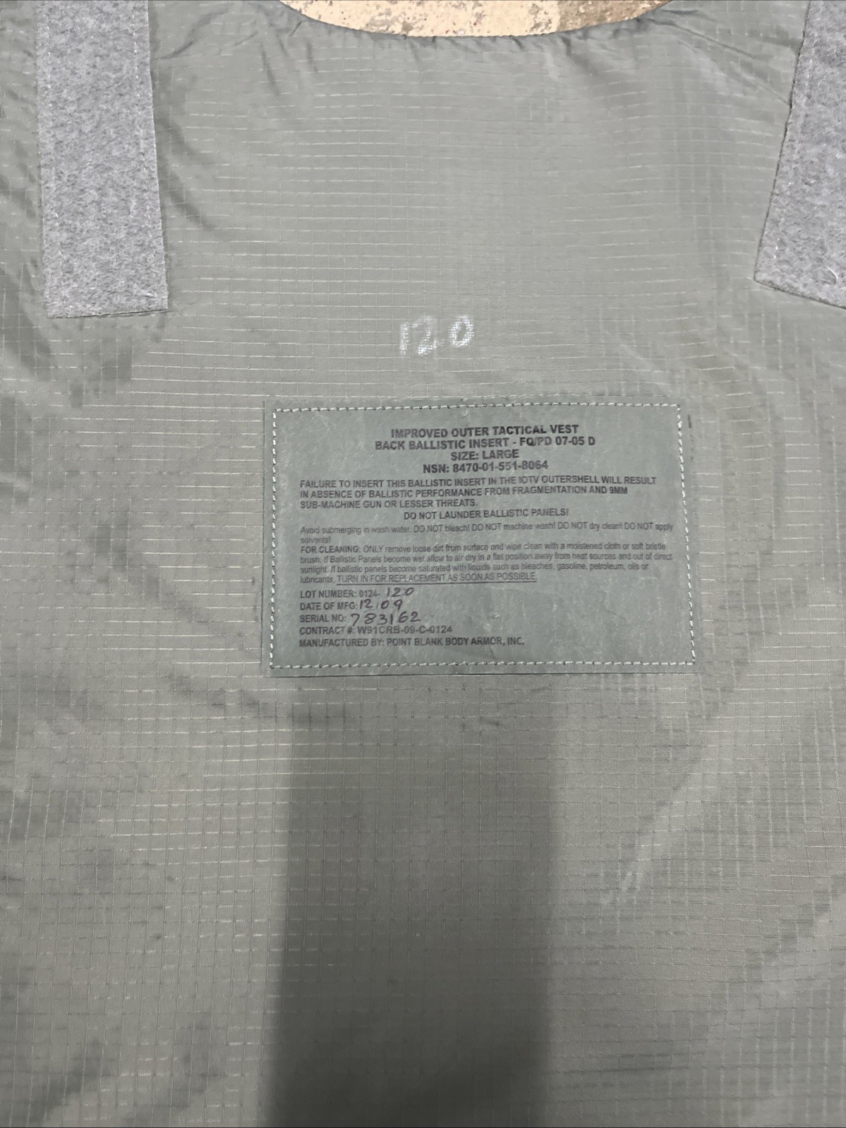 Plate Carrier Soft Armor LEVEL 3A PROTECTION Large lot K