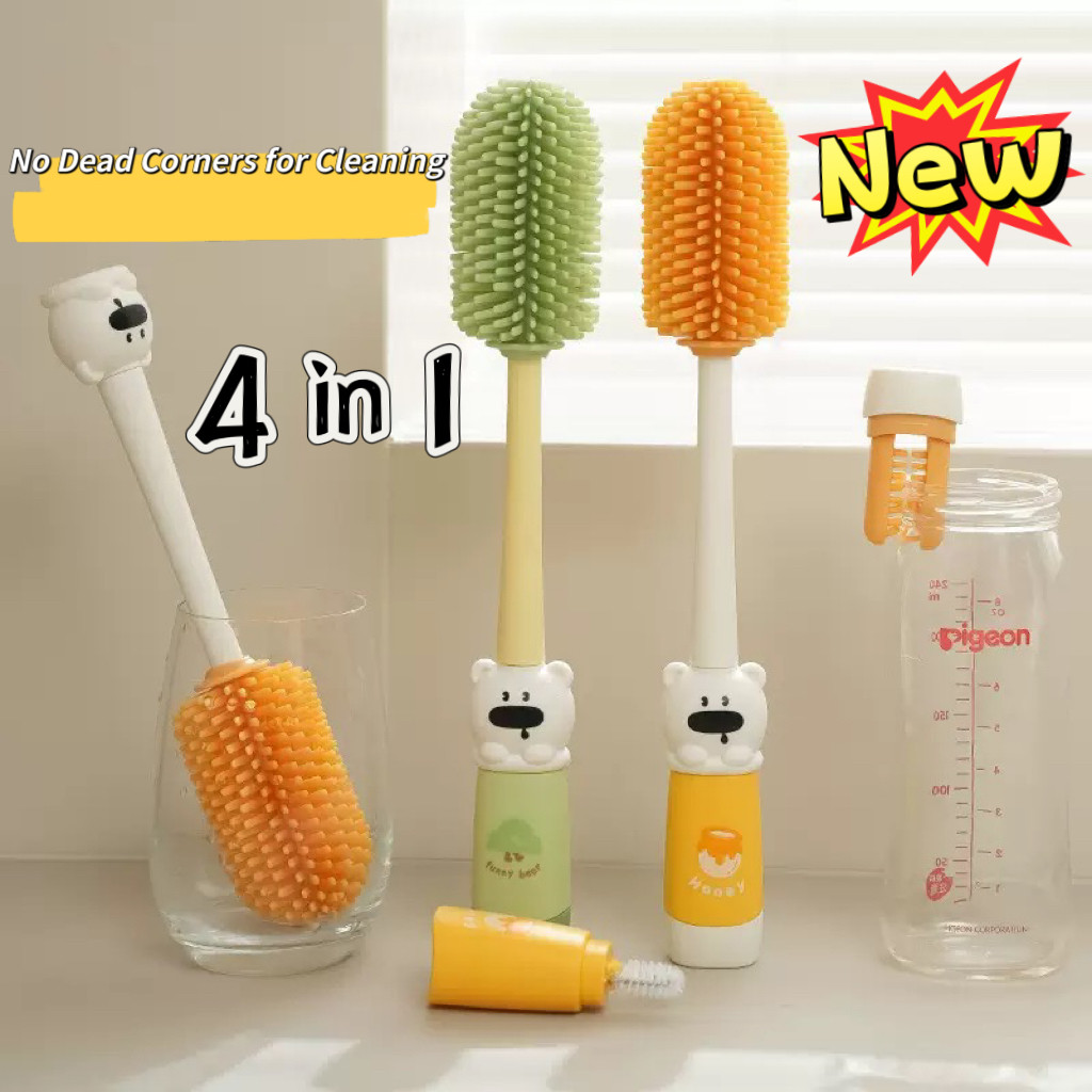 4 In 1 New Multifunctional Bottle Brush Set Long Handle Cup Brush Cleaning Brush