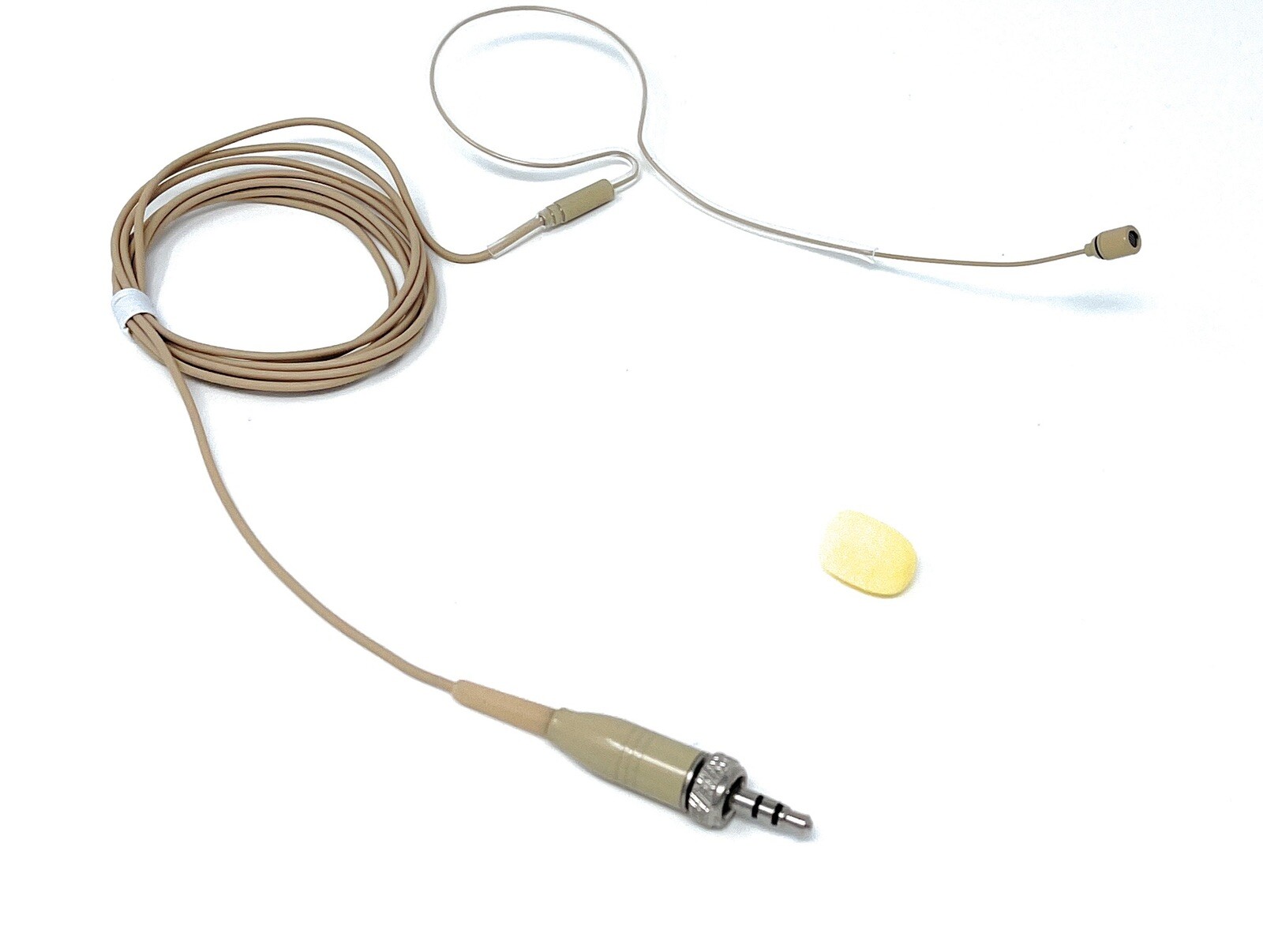Beige Headset Mic w/ 3.5mm Stereo Screw Lock Connector for Sennheiser Body-Packs