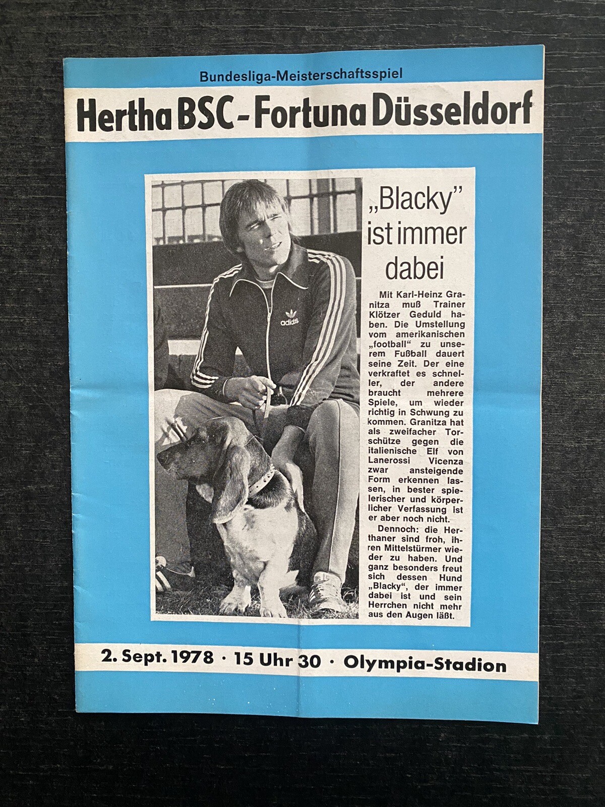 BL 78/79 Hertha BSC - Fortuna Düsseldorf, 02.09.1978 - Karl-Heinz Granitza