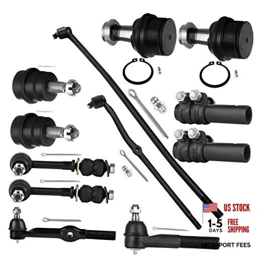 12pcs Front Ball Joints Tie Rod Adjusting Sleeve Sway Bar Link Suspension Kit