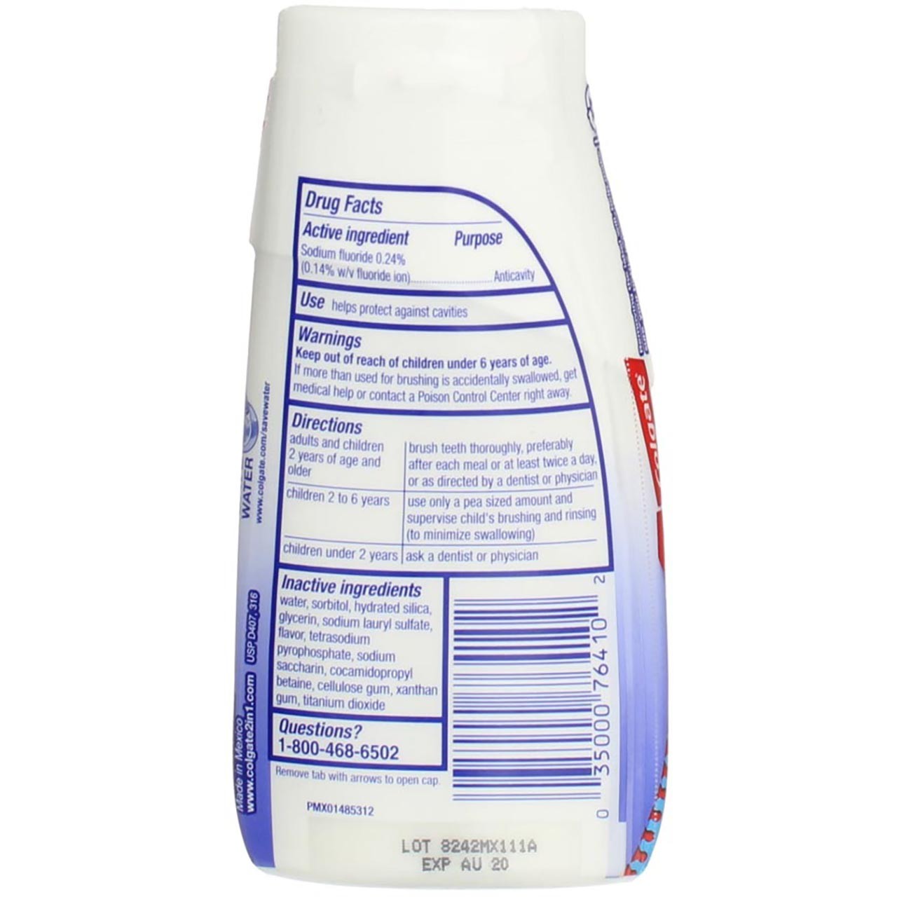 3 Pack Colgate 2-in-1 Whitening Toothpaste, 4.6 oz
