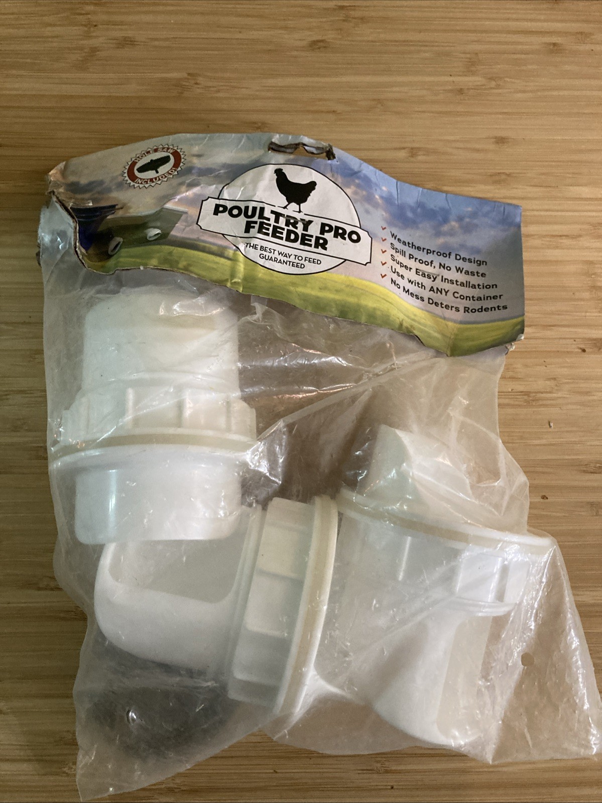 Poultry Pro Feeder DIY 3 Port PVC Gravity Fed Chicken Feeder & Saw Pls Read Desc