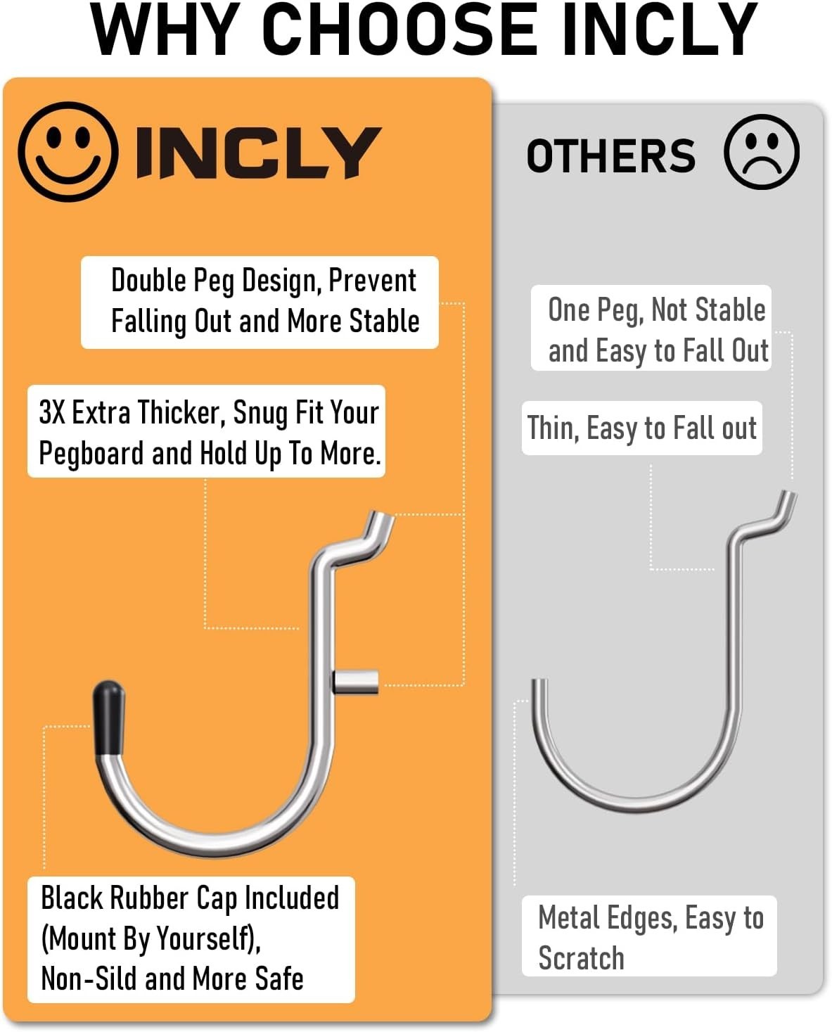 206-Piece Heavy-Duty Chrome Pegboard Hooks Set for Efficient Tool Organization