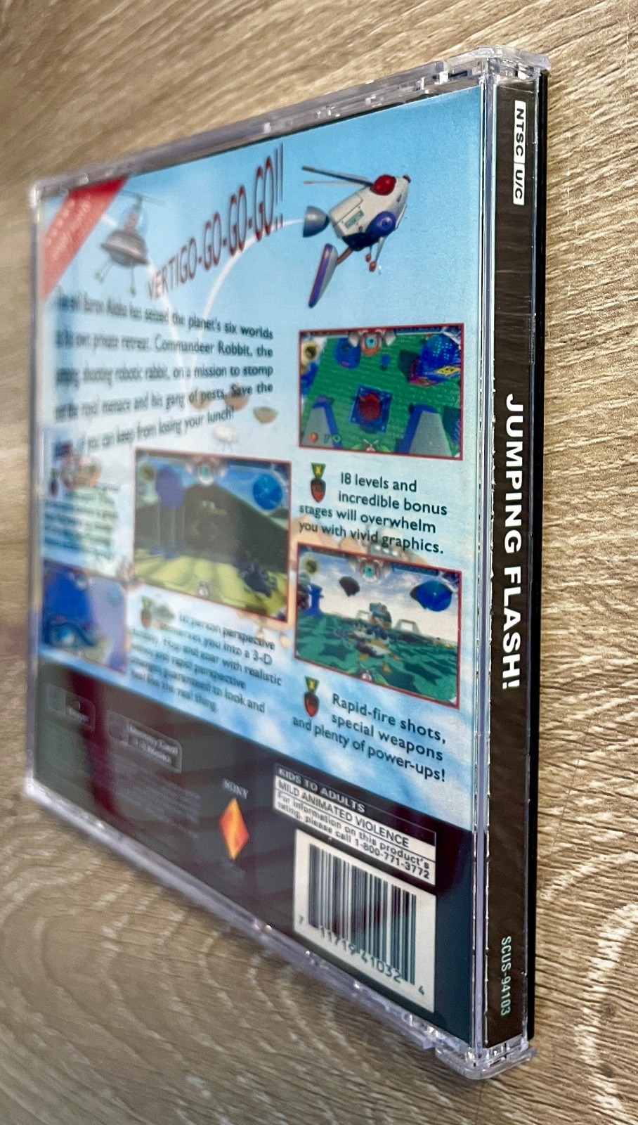 Replacement Case Only - Jumping Flash! - No Manual - PlayStation/ PS1