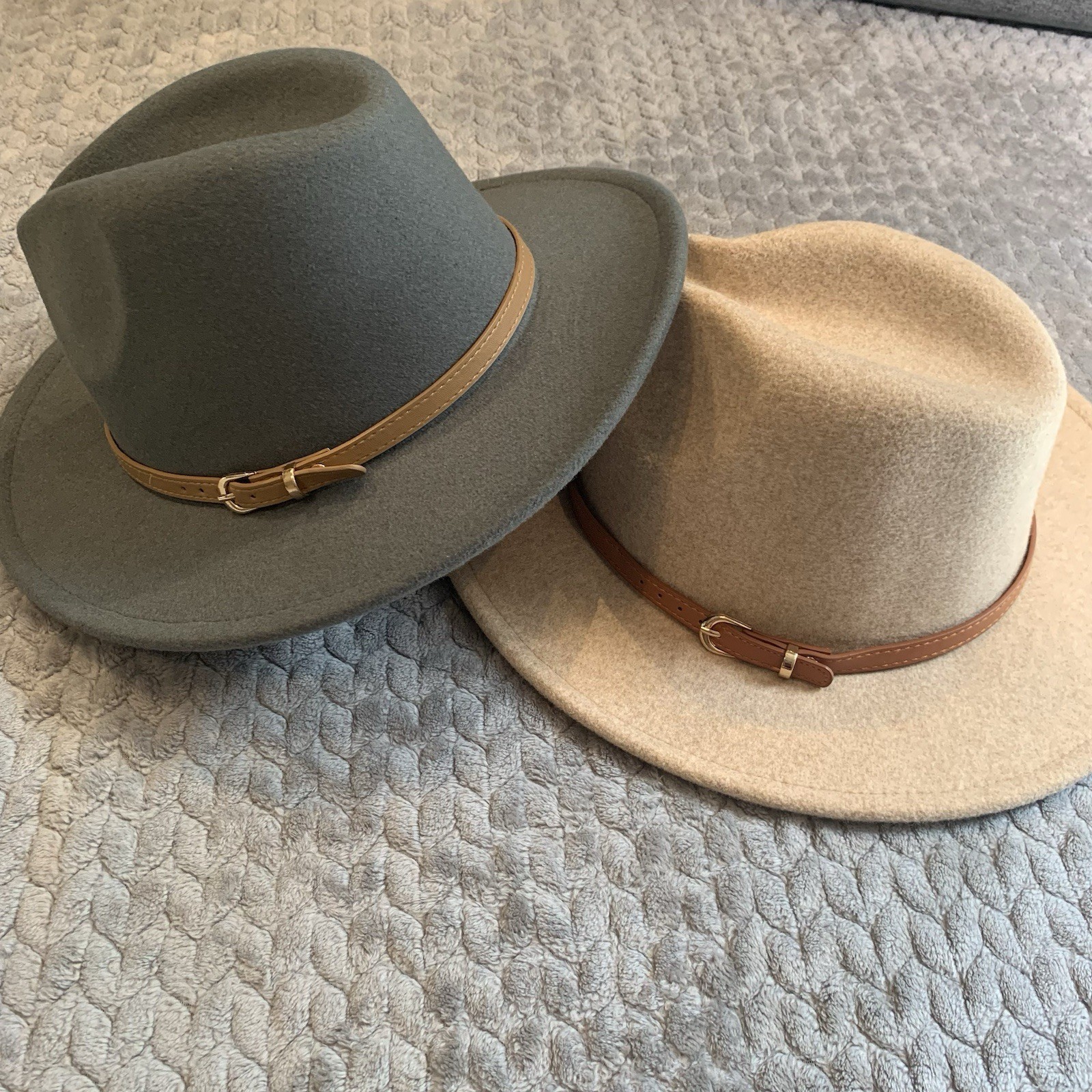 Altar’d State Wide Brim Hats Bundle – Beige & Sage Boho Rancher Fedora One Size