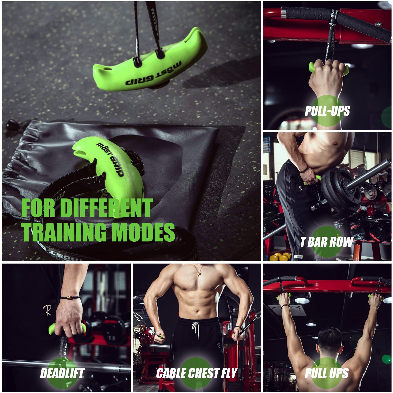 MOST GRIP Neutral Grip Pull Up Handles for Home Gym Workout, Ergonomic Pull U...
