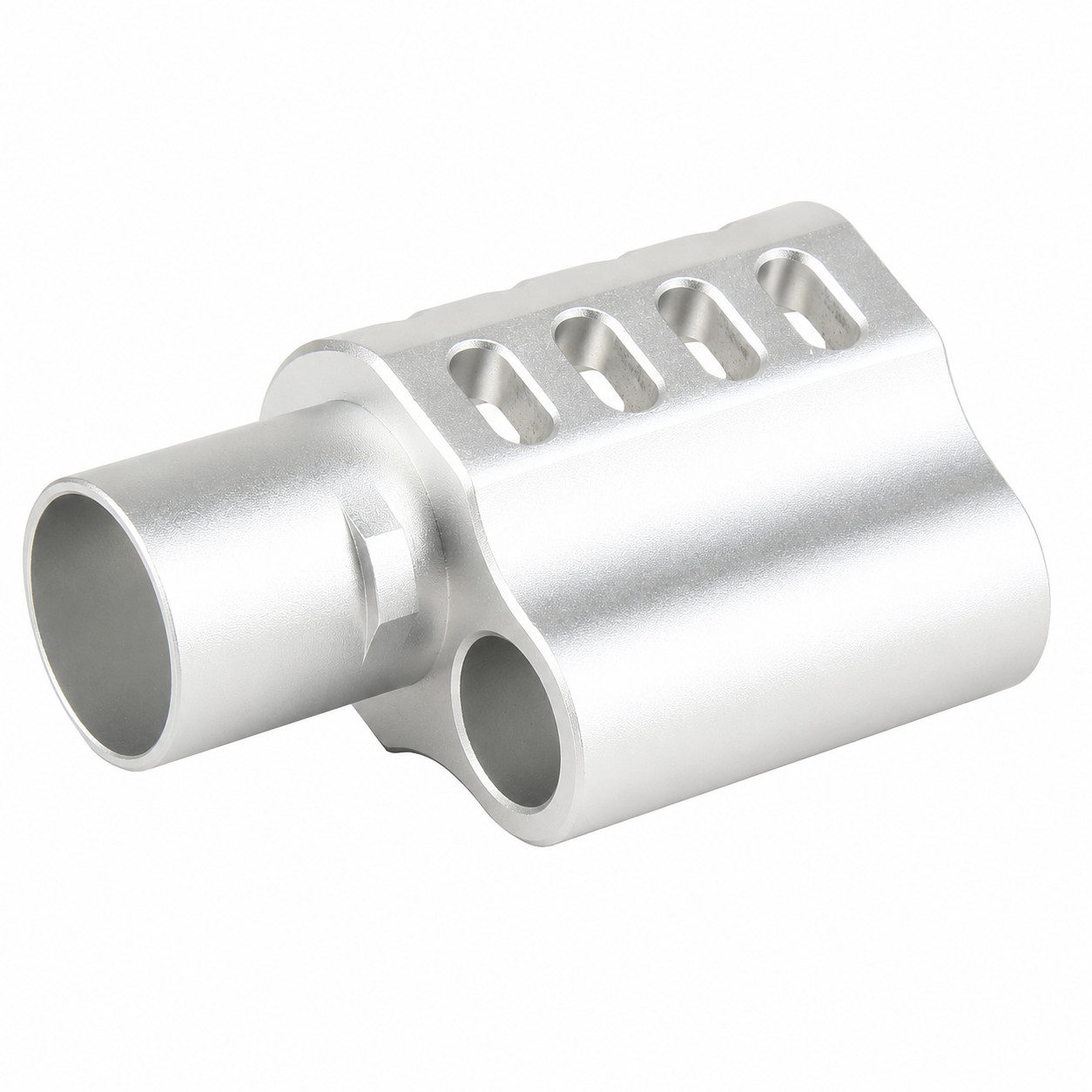 SILVER Muzzle Brake Compensator Fits 1911 .45 ACP Full Size , A Style