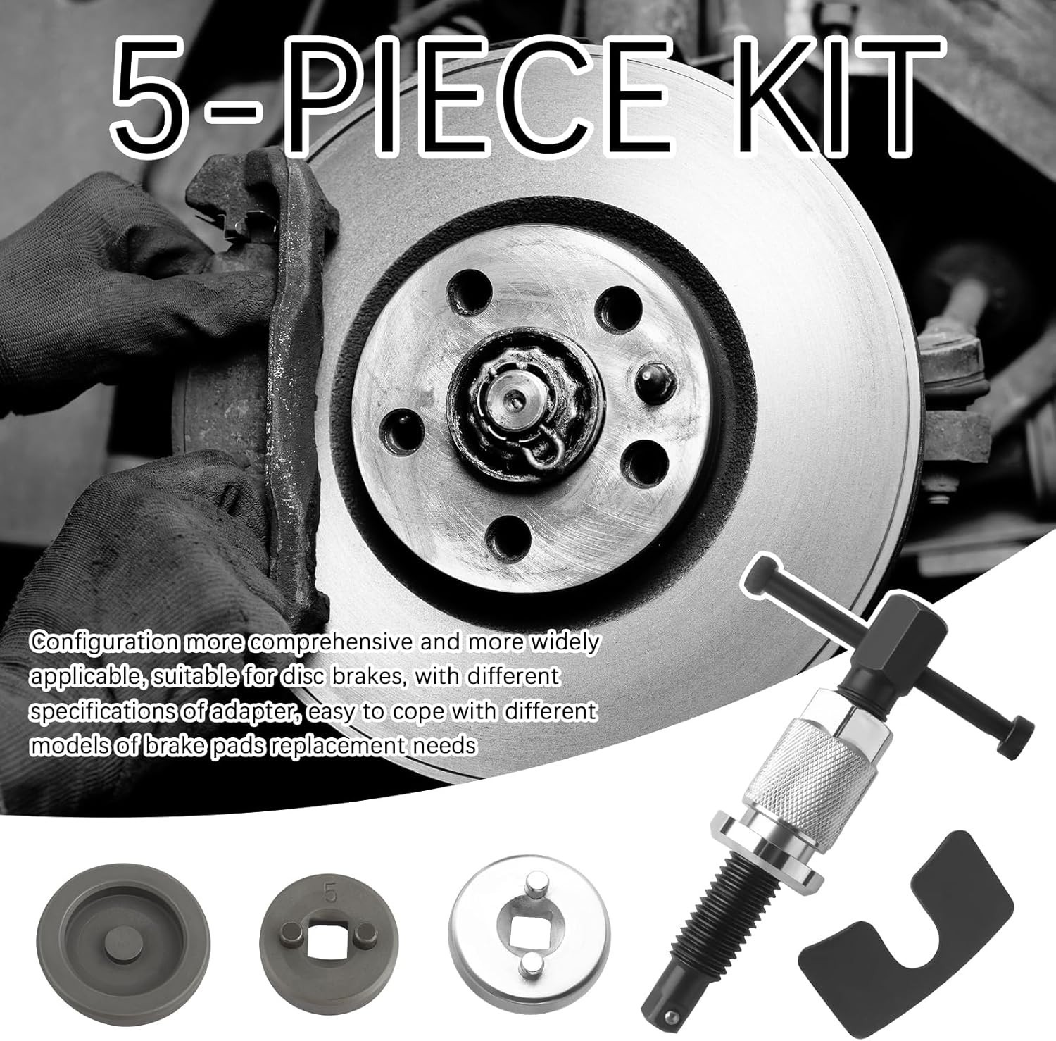 Brake Caliper Compression Tool, 5PCS Heavy Duty Piston Compressor