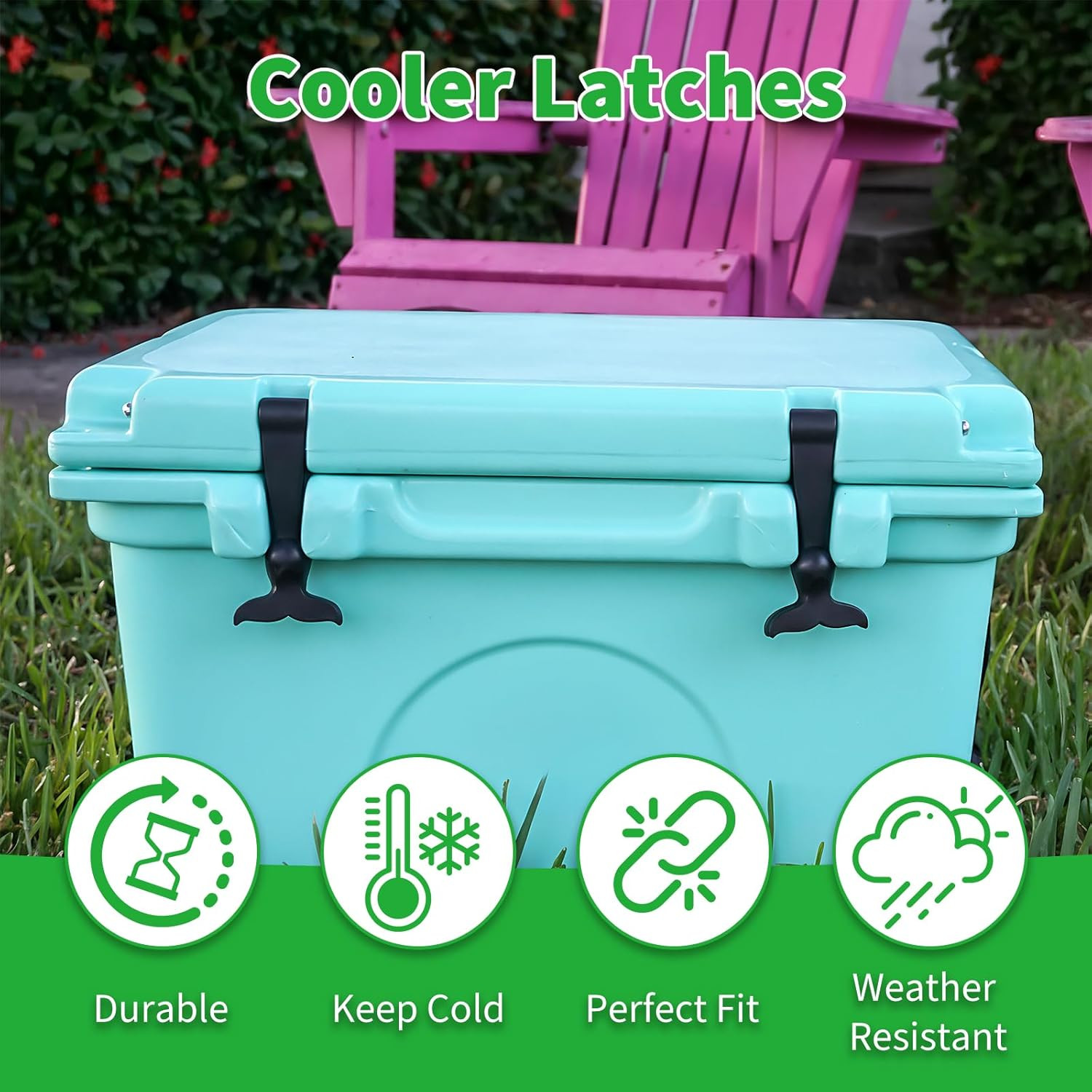2 Pack Cooler Latches Replacement Compatible with Orca, Replacement Lid Latches