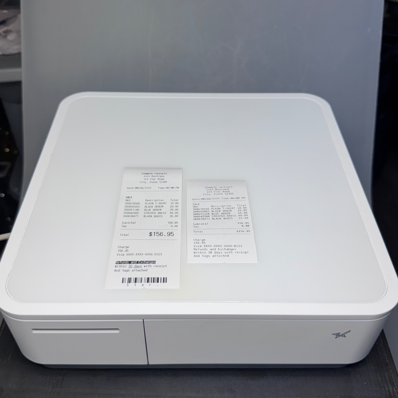 Star Micronics mPOP POP10 Receipt Printer Cash Drawer White POS Bluetooth USB