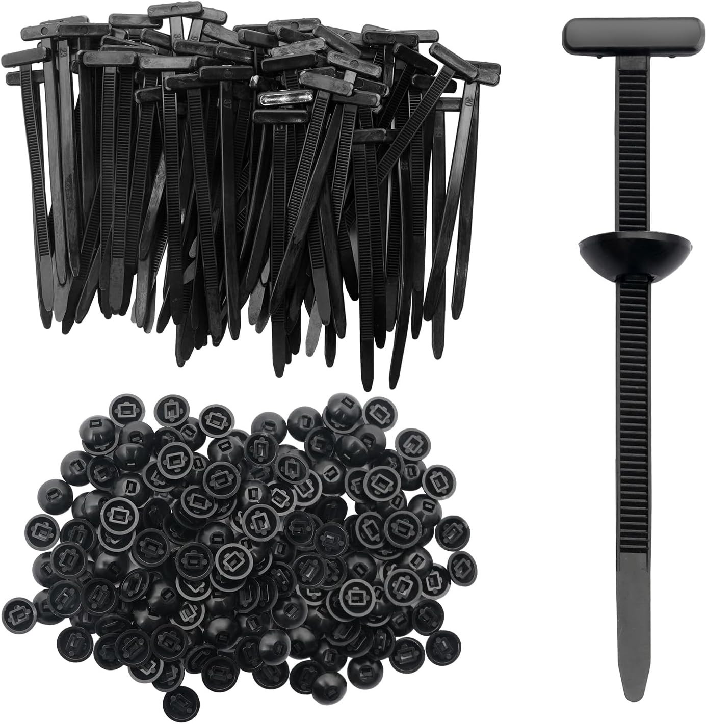 150Pcs Nylon Universal Cable Tie Buckle, Auto Body Parts Trim Automotive Zipp...