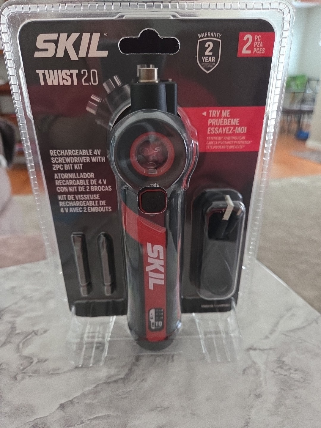 SKIL Twist 2.0 4V Rechargeable Cordless Screwdriver Pivoting Head USB-C NEW