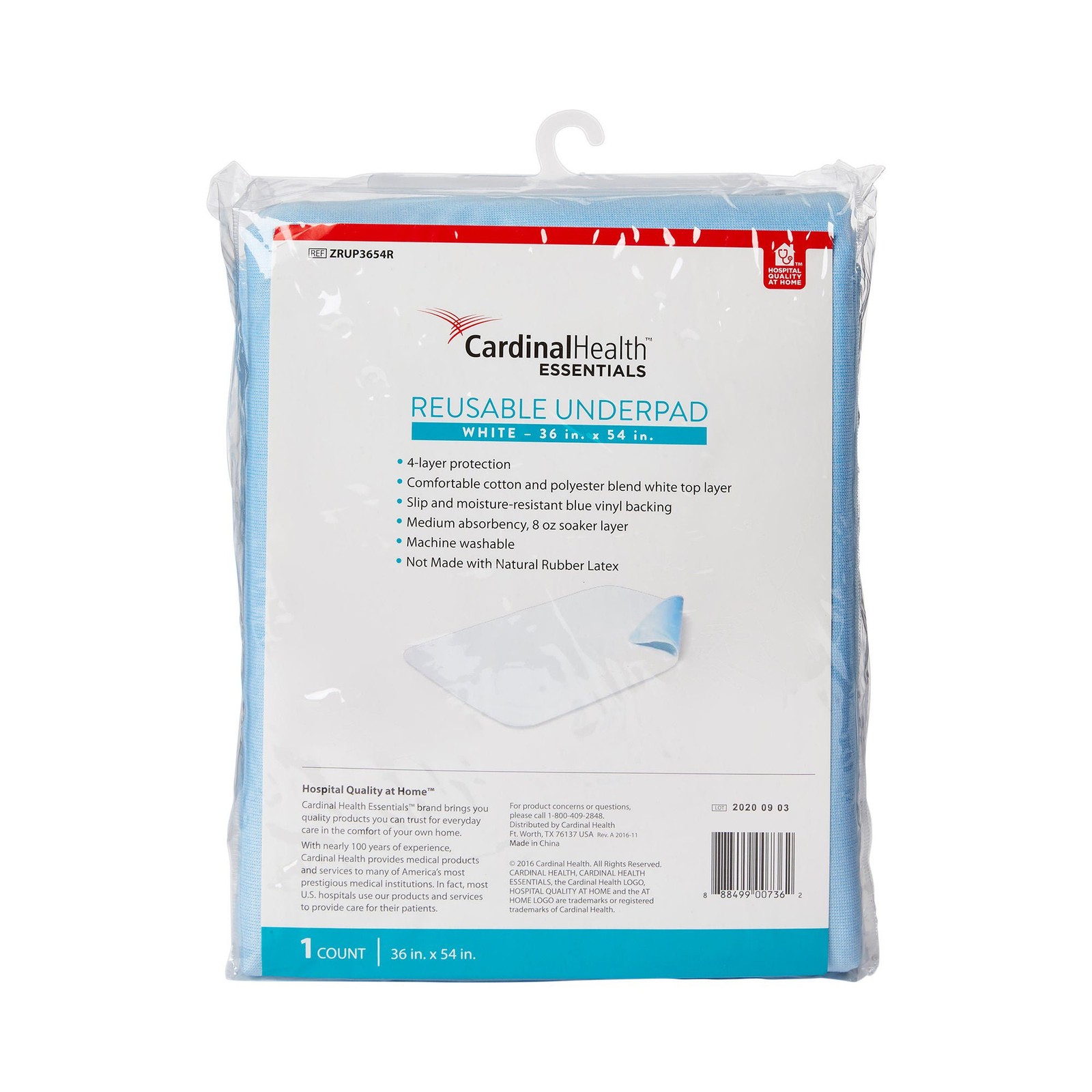 1 ReliaMed Reusable Washable Bed Pads Incontinence Underpads 36X54" ZRUP3654R