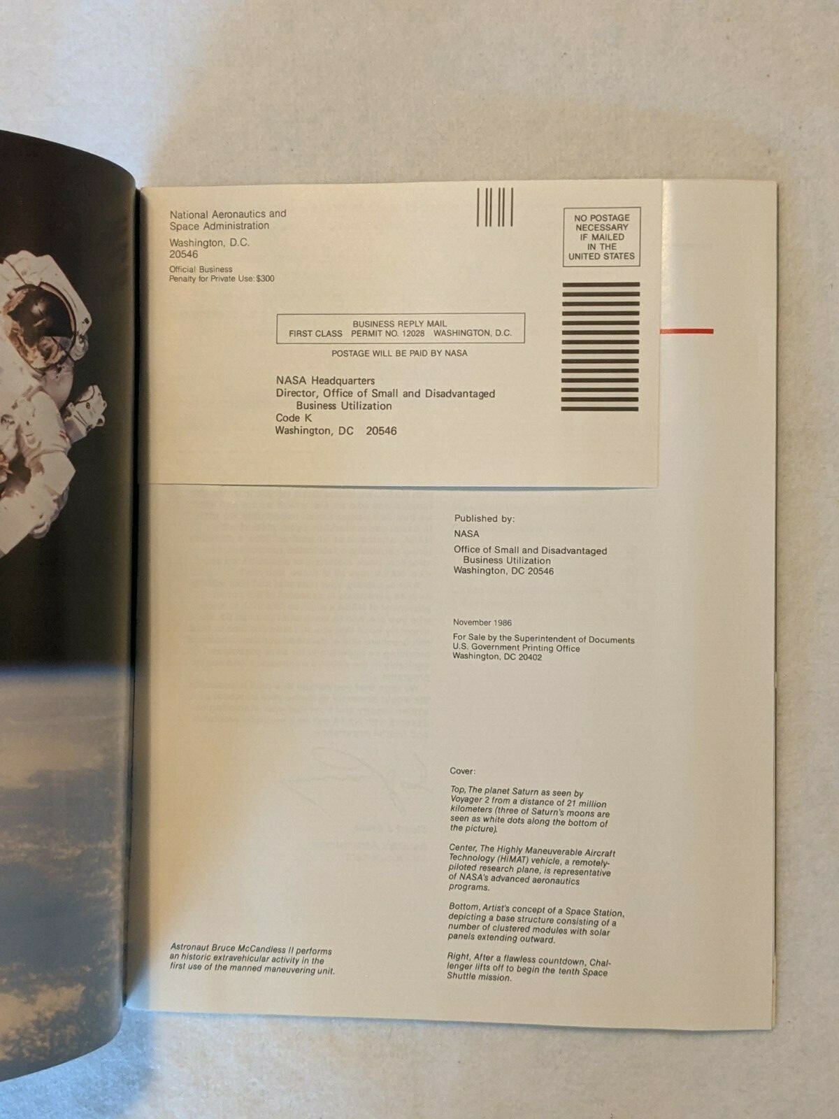 Selling to NASA Vintage Booklet 1986 Space Shuttle 1980s Government Contracting