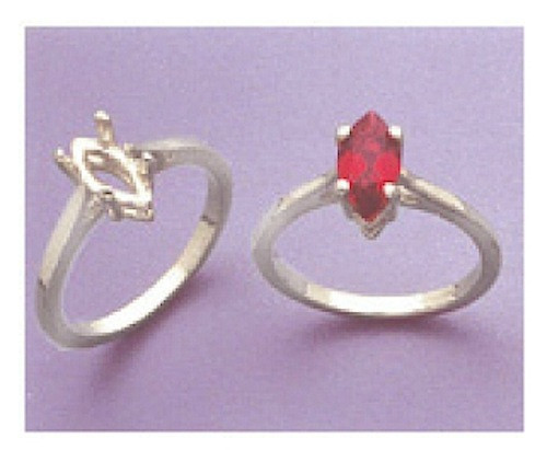 (10x5-20x10mm) Marquise Wire Sterling Silver Pre-Notched Ring Setting Size 5-9
