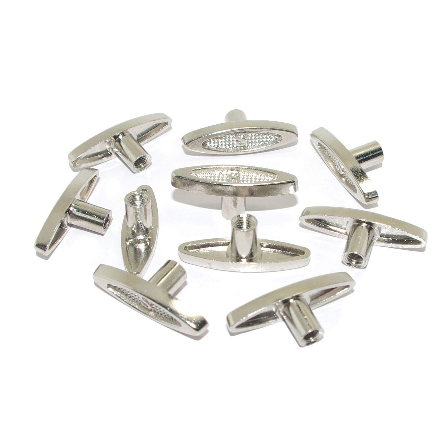 10Pcs 8mm 0.35" Silver Metal Winder T-Bar Replacement Winding Keys for Windup Je