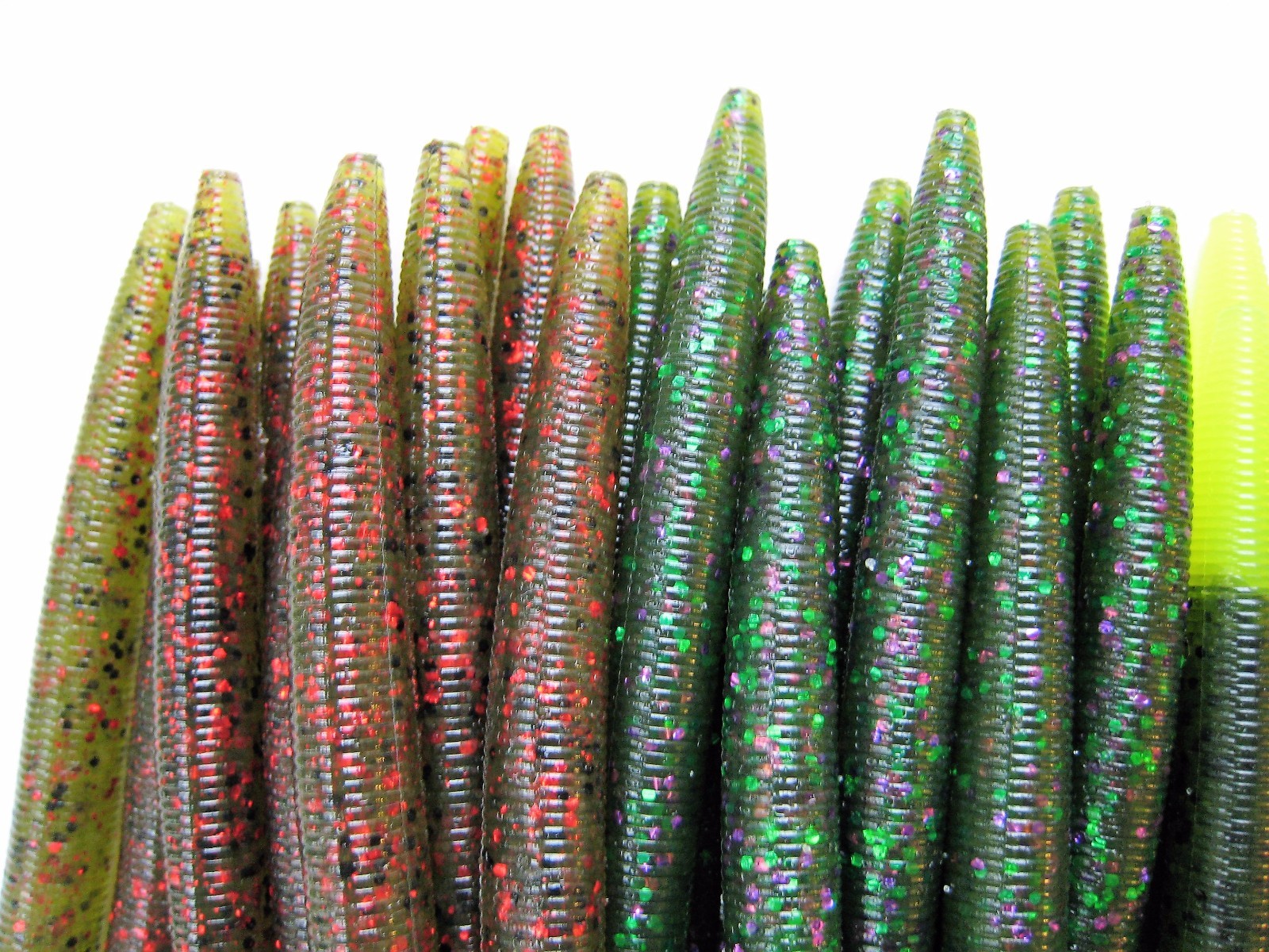 60 pk 5" Senko style Soft Plastic Bass Worms-6 Colors/10 Each WATERMELON MULTI