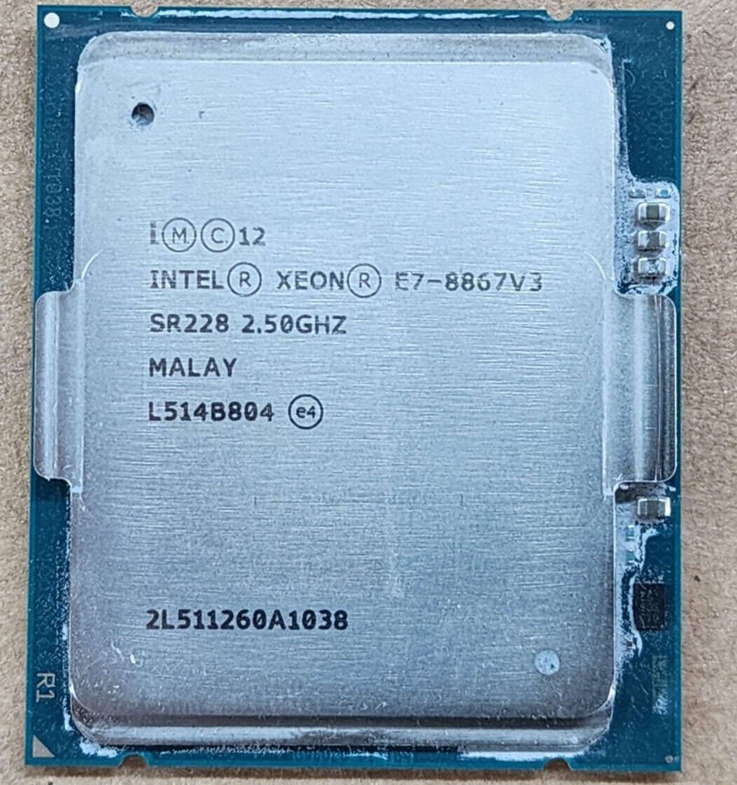 Lot of 4 Intel Xeon E7-8867v3 16 Core 2.5GHz 45MB Cache LGA2011-1 CPU SR228