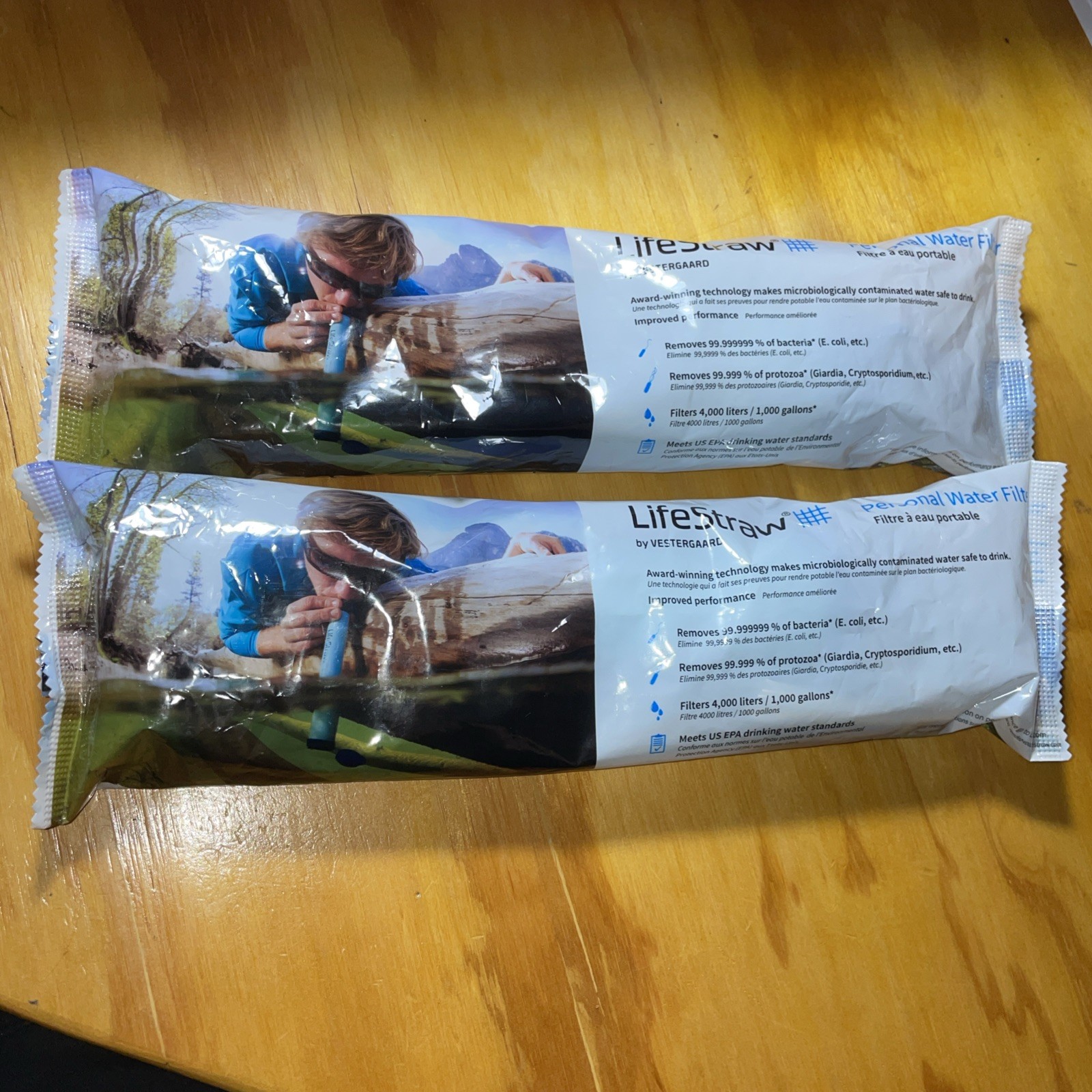 LifeStraw x 2 Personal Water Filter Hiking Camping Travel Emergency NEW