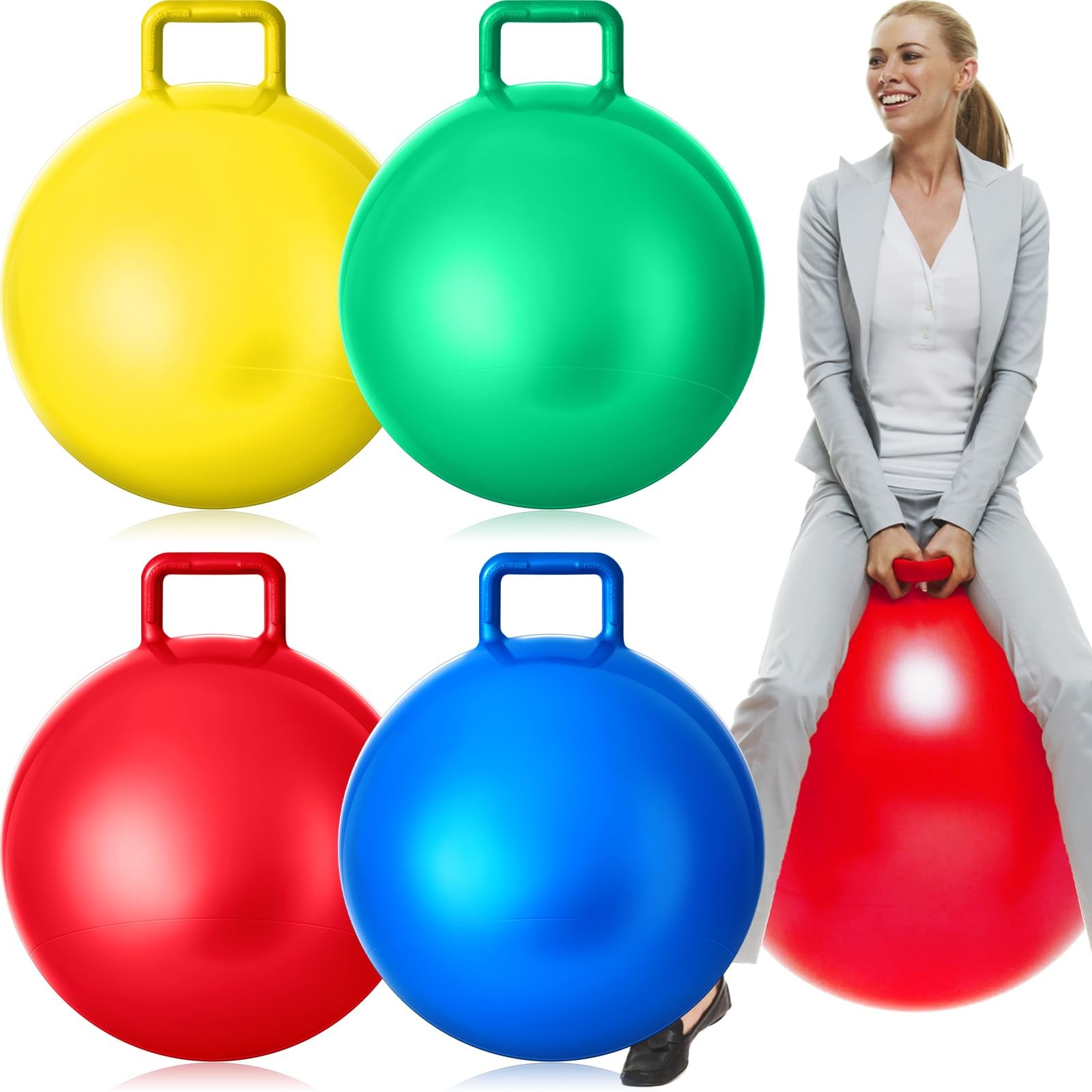 Lewtemi 4 Pcs Hopper Ball Carnival Outdoor Games Jumping Hopping Inflatable