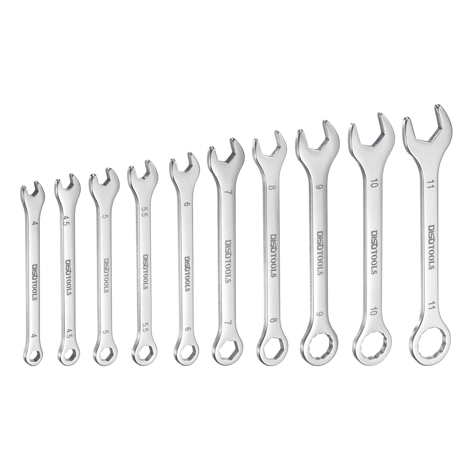Thin Combination Wrench Set 4/4.5/5/5.5/6/7/8/9/10/11mm with 6-Point Ended
