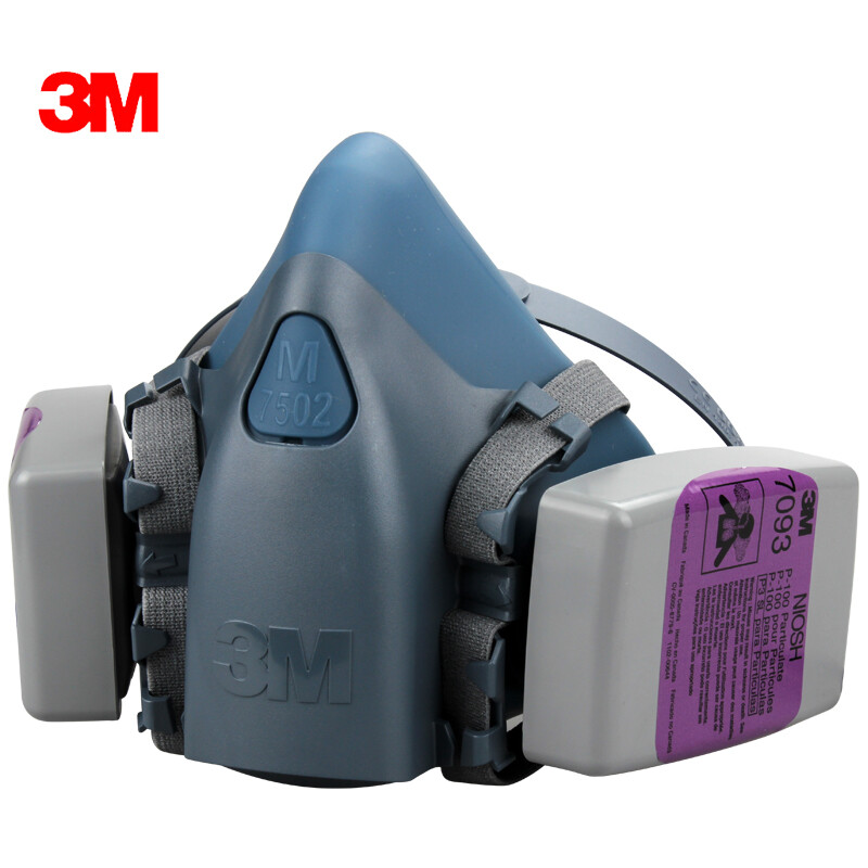 3M HALF FACE REUSABLE RESPIRATOR FACEPIECE MASK W/ P100 PARTICULATE FILTER MED.