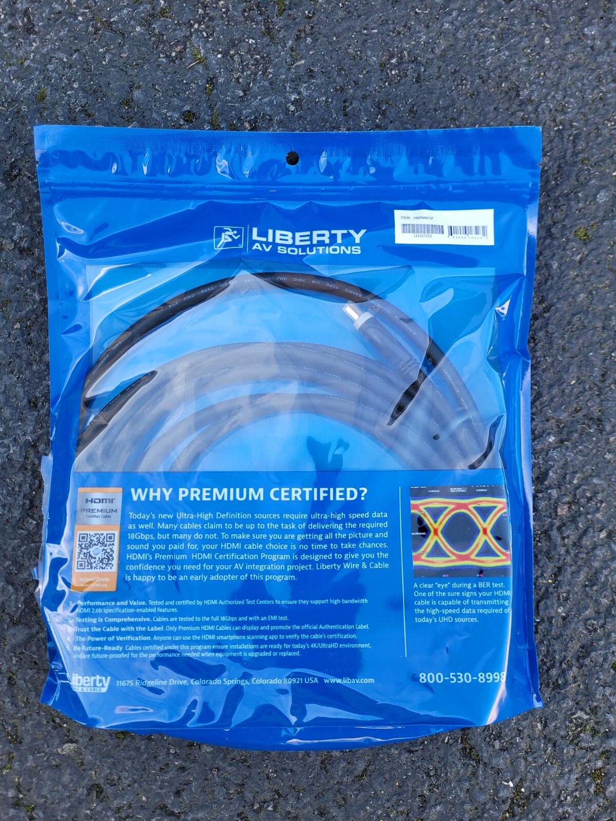 BRAND NEW Liberty HDPMM15F HDMI Cable 18 Gig @ 60Hz 4K UHD 15 Feet / 4.5 Meter
