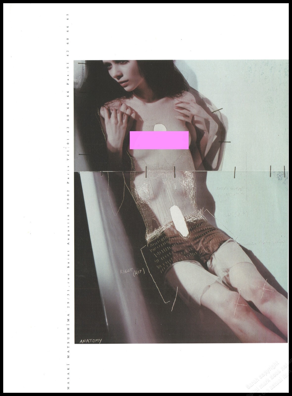 1990's Topless Matsushima Magazine Print Ad Women Fashion Long Legs -1pg