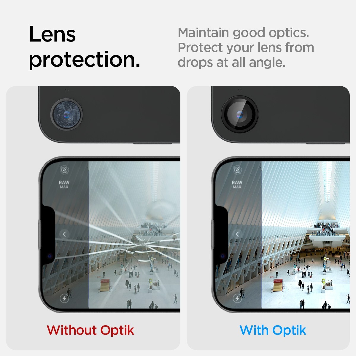 For iPhone 16e | Spigen Glas.tR EZ Fit Optik Pro Camera Lens Protector