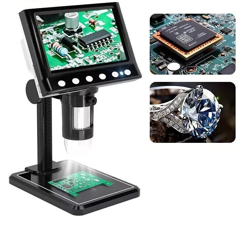 4.3'' Digital Microscope 1600X USB microscope 1080p Soldering (T)