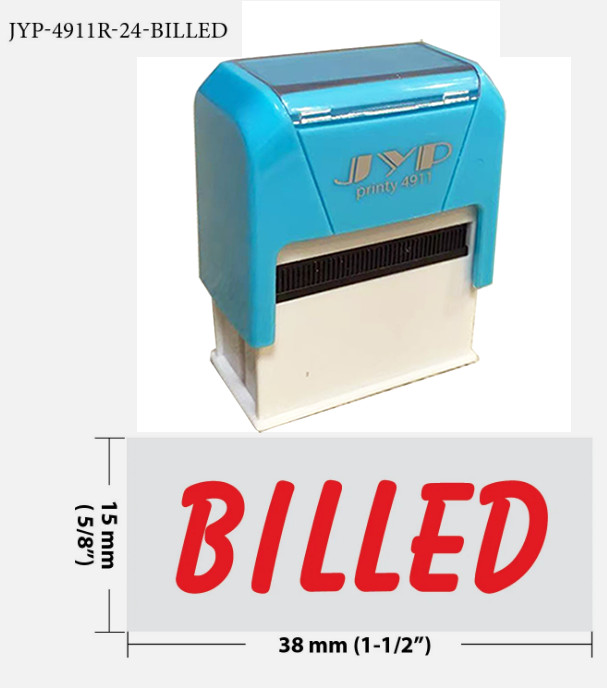 Billed - Self Inking Rubber Stamp - JYP 4911R-24  (RED INK)