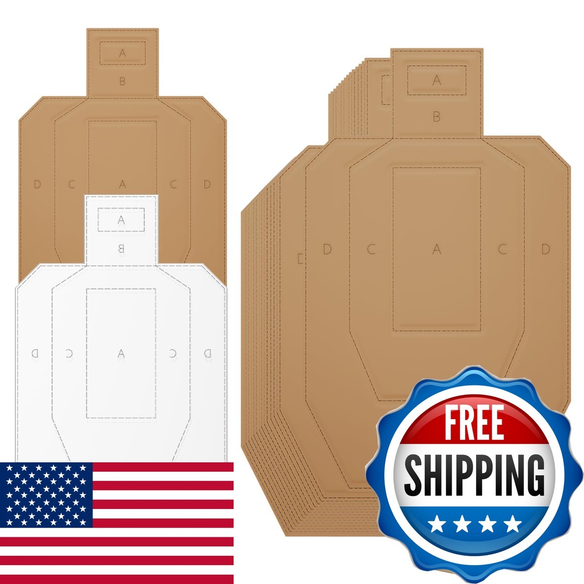 LAKINGO 30x18in Cardboard Shooting Target 1000 Pcs Square Pasters Tactical