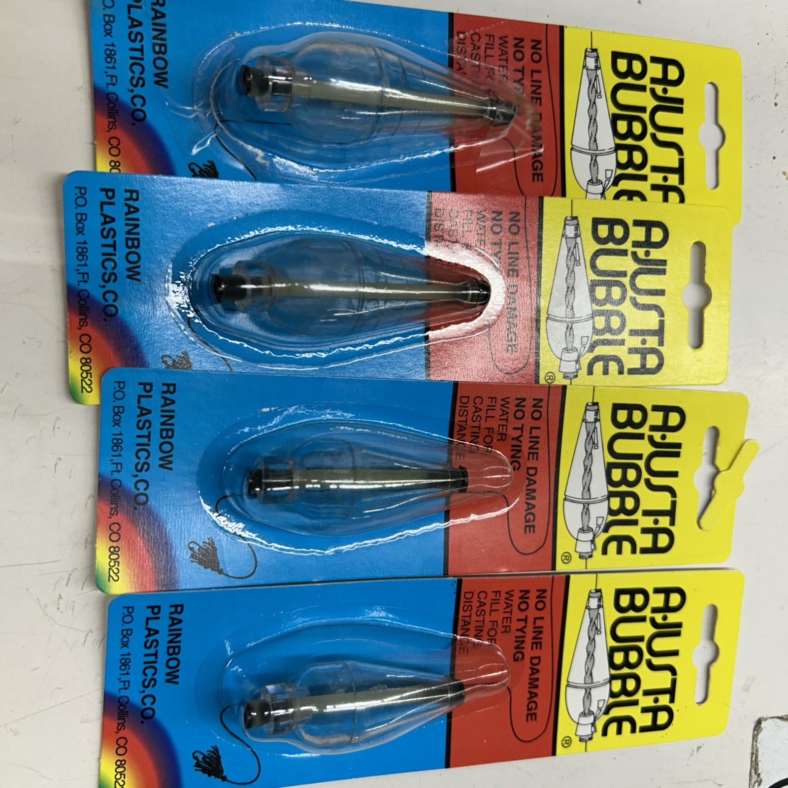Lot Of 4 A-Just-A Bubble Clear Fishing Torpedo Float Bobber 1/4 & 1/8Oz NEW 2 Ea