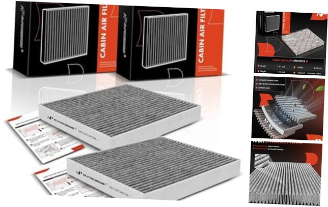 2-PC Cabin Air Filter with Activated Carbon Compatible with Hyundai & Kia -