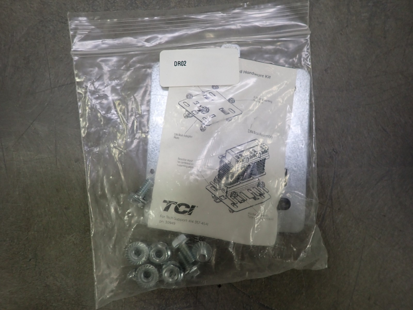 NEW TCI DR02 Din Rail Mounting Plate and Hardware Kit