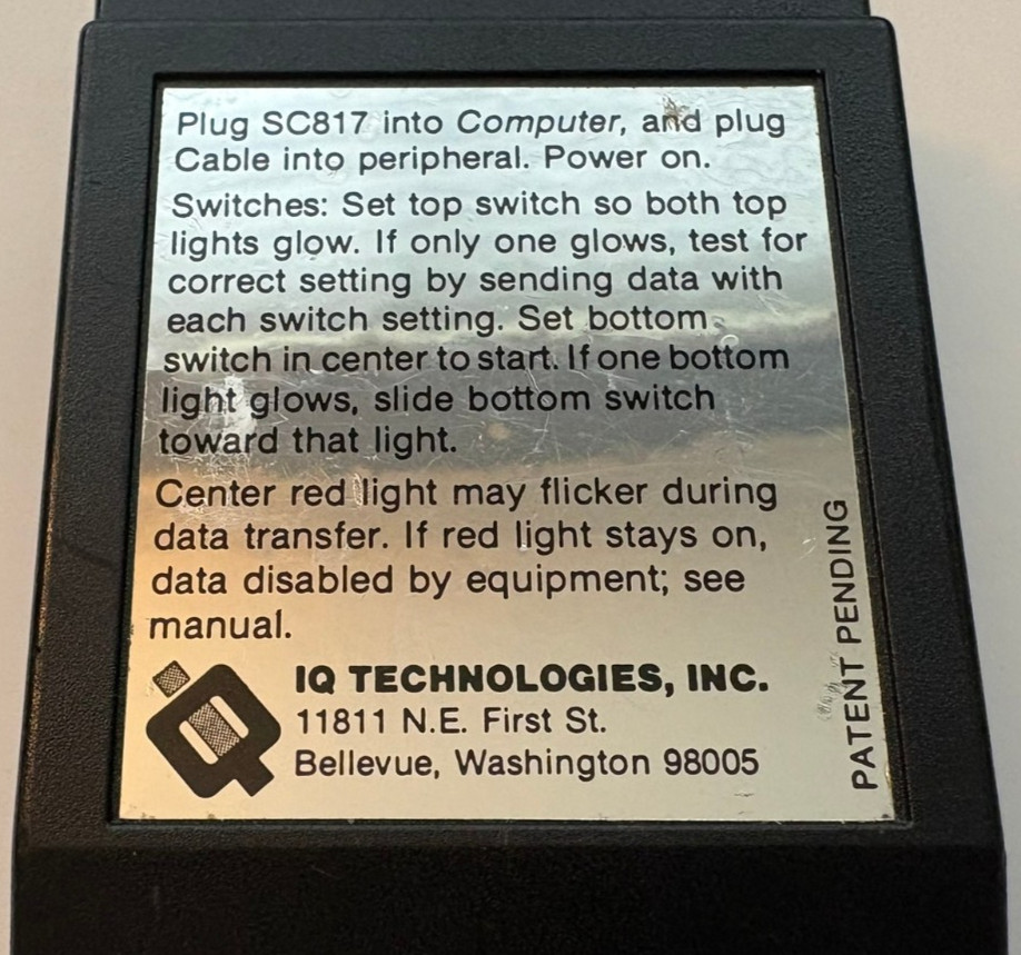 Smart Cable Connector SC817 IQ Technologies (Unit Only)