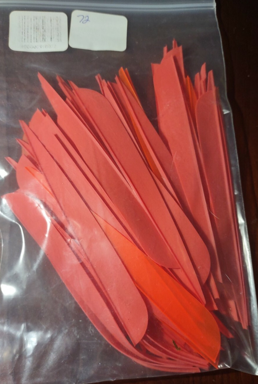 1 Pack Of 72 Arrow Hunting Fletches Red Vanes-Brand New-SHIPS N 24 HOURS