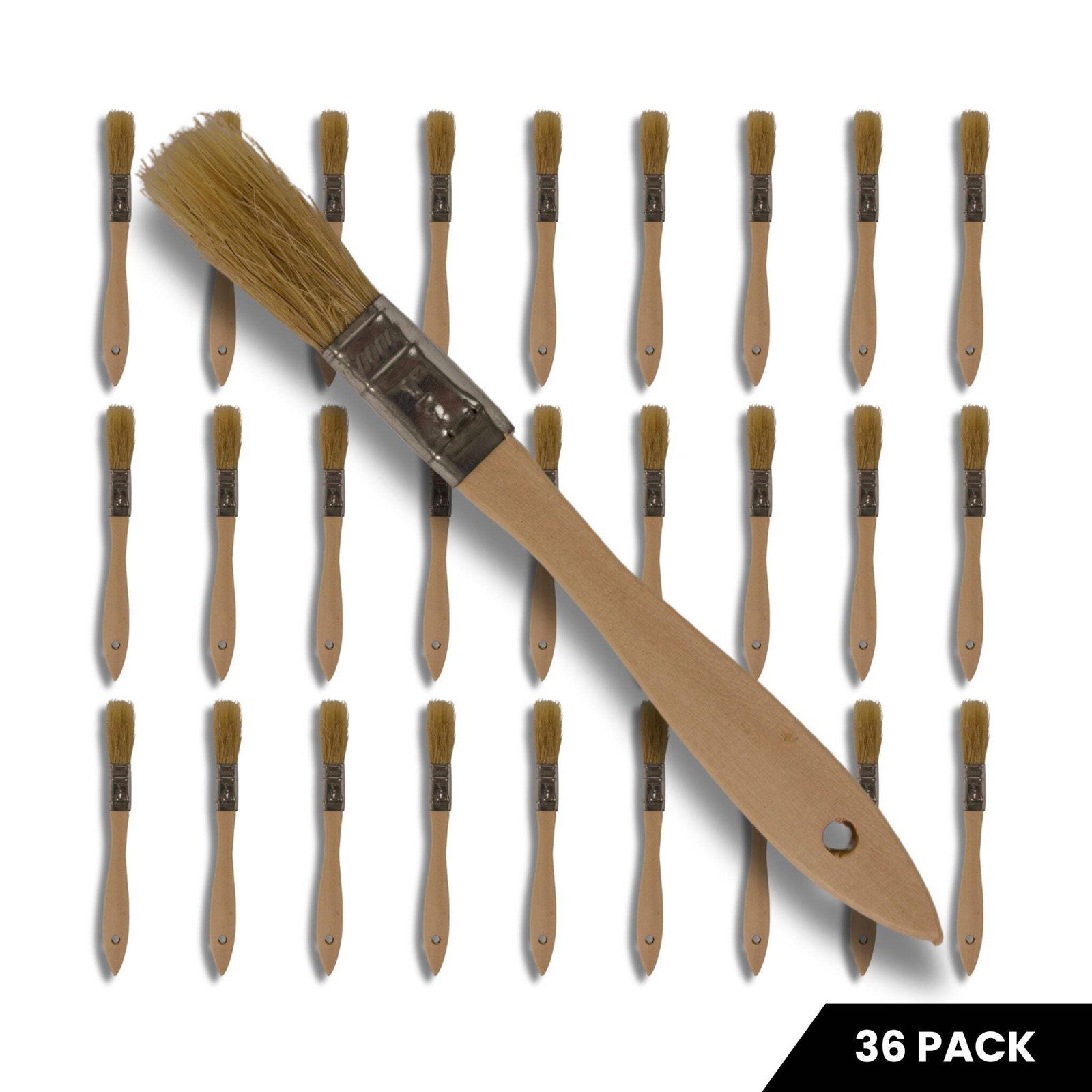 36 Pack 1/2" Chip Brushes Natural Bristle Disposable Paint Brush Set Epoxy Resin