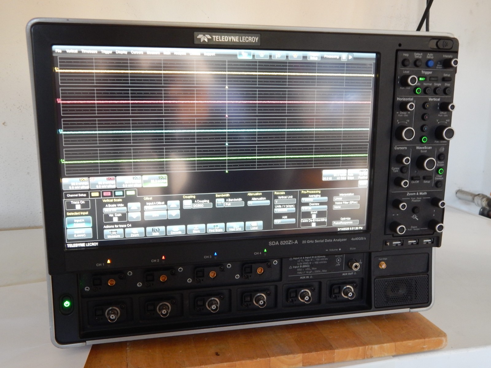 LeCroy SDA820Zi-A oscilloscope w/mfg cal & data 3/5/26 option loaded