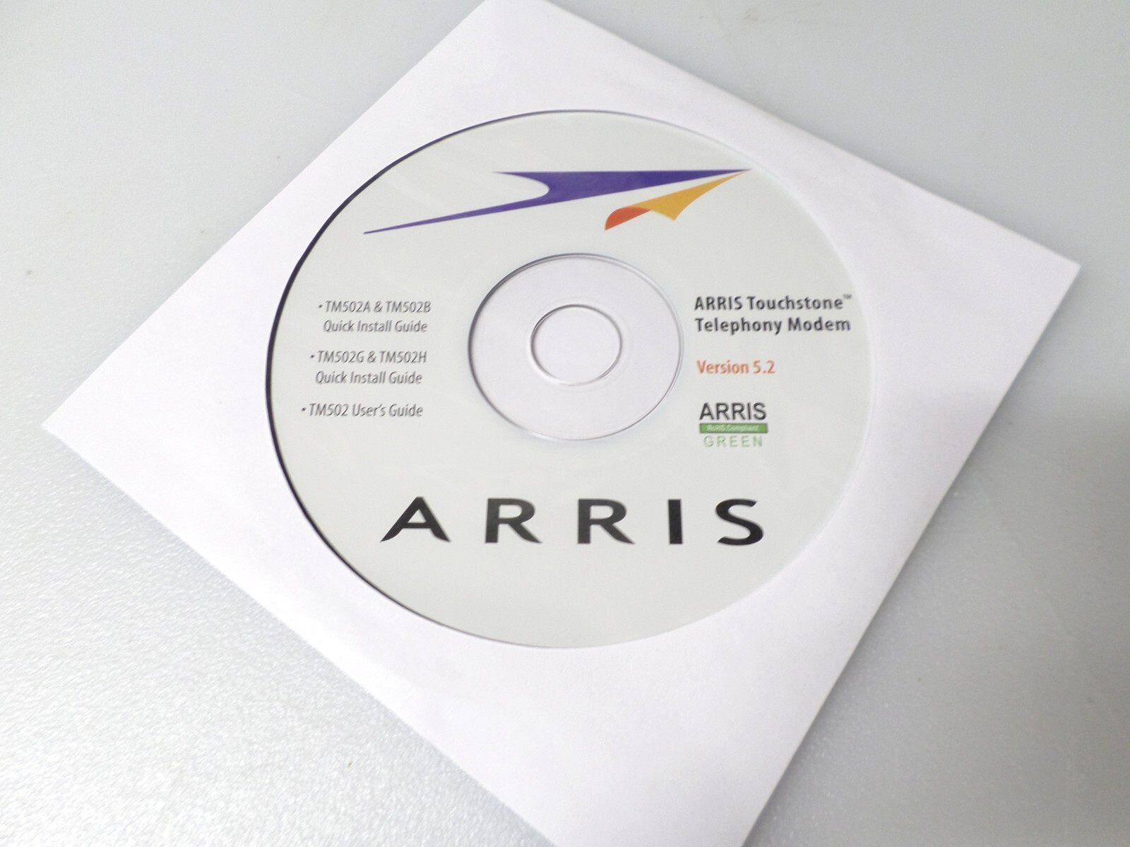 ARRIS TOUCHSTONE TELEPHONY MODEM VERSION 5.2 DISC
