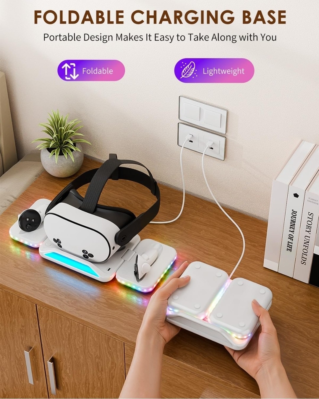 Oculus Quest 3s/3 Foldable Charging Dock RGB for Meta 3S VR