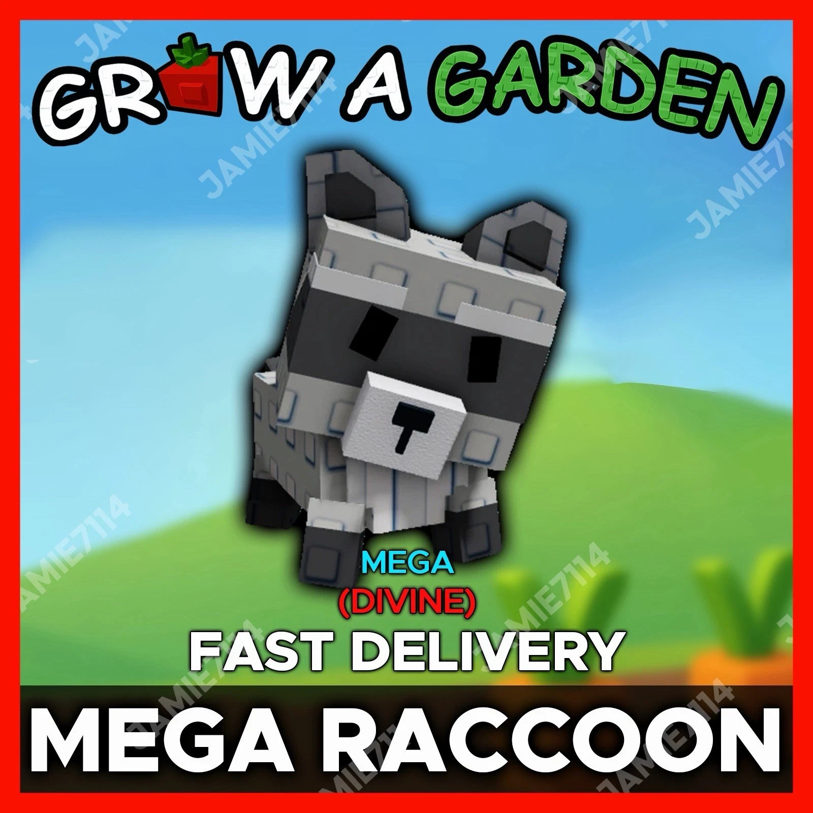 MEGA RACCOON | CHEAPEST |🪴Grow a Garden ‼️FAST & EASY DELIVERY‼️