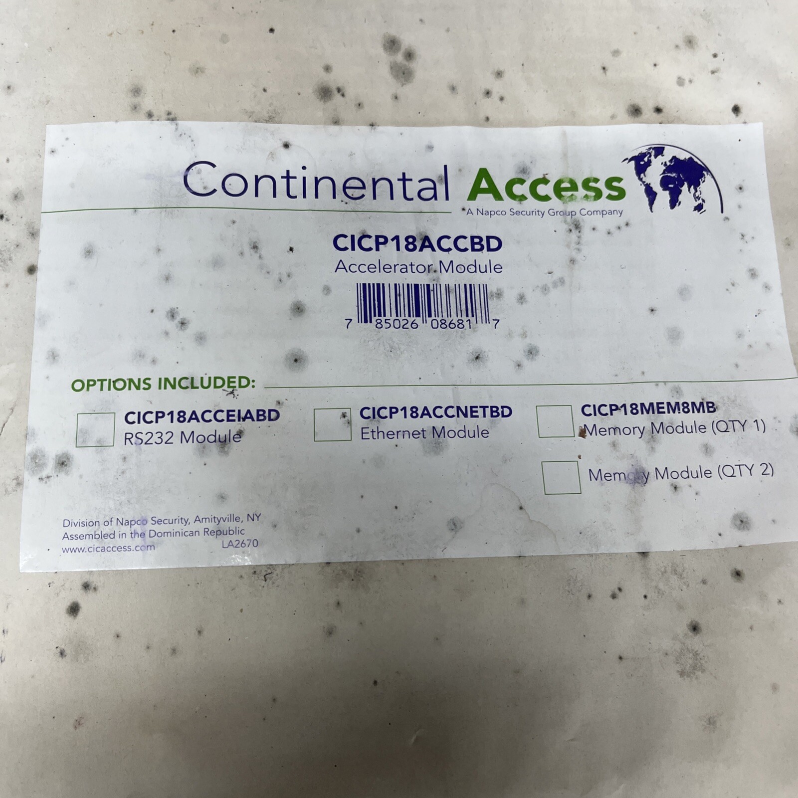 Continental Access CICP18ACCBD Accelerator Board